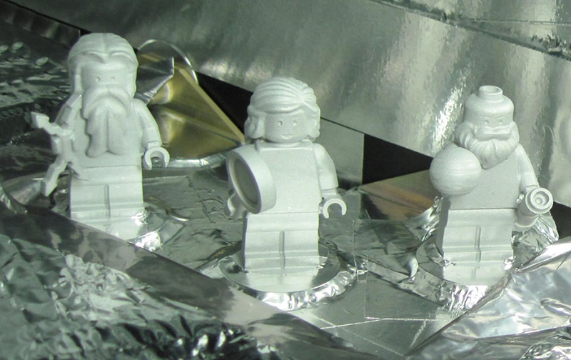 Lego Jupiter, Juno and Galileo Aluminum firgures sent to Jupiter